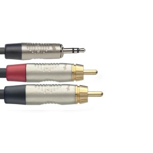 STAGG NYC3/MPS2CM Cable audio mini jack, 2x RCA 3m