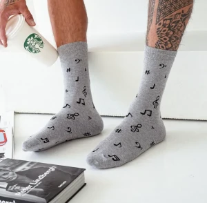 SILESIA DRUM Socks Note - Gray (39-42)