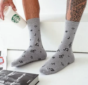 SILESIA DRUM Socks Note - Gray (43-46)