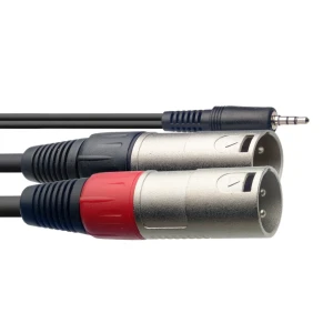 STAGG SYC3 Cabel Stereo 3m (2xXLR male/jack 3.5mm)