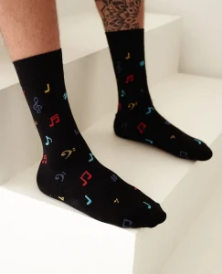 SILESIA DRUM Socks Colorful Note - Black (39-42)