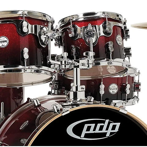 DW PDP Concept Maple CM5 (Red to Black Sparcle)